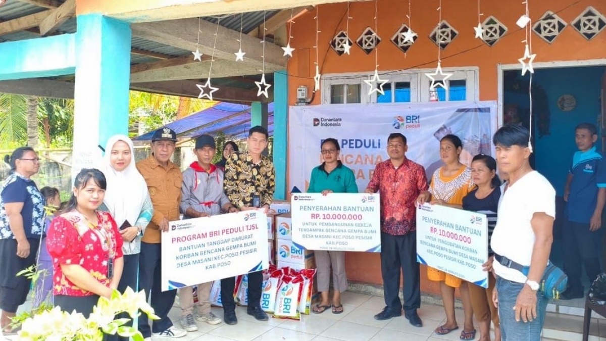 BRI Peduli Tanggap Bencana Gempa Poso, Salurkan Bantuan Bagi Korban Terdampak