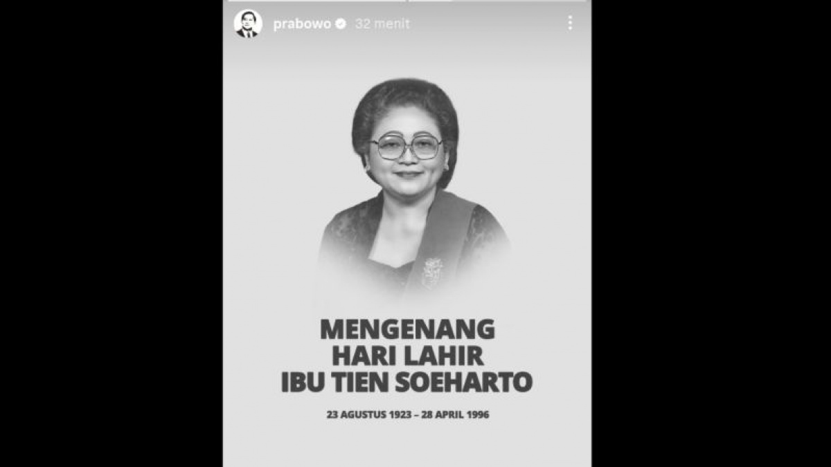 Prabowo Mendadak Unggah Foto Mendiang Tien Soeharto, Ada Apa?