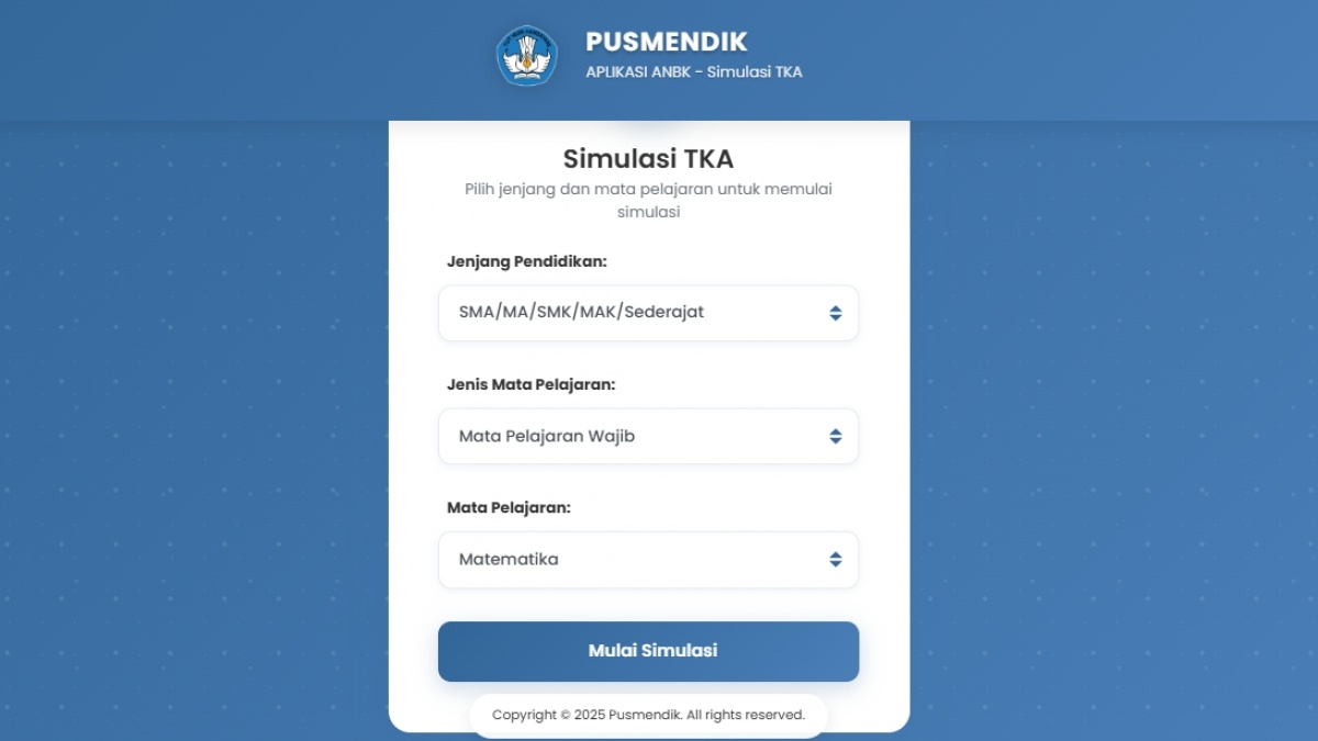 Link Resmi Simulasi TKA 2025, Kesempatan Gratis Latihan Soal Ujian