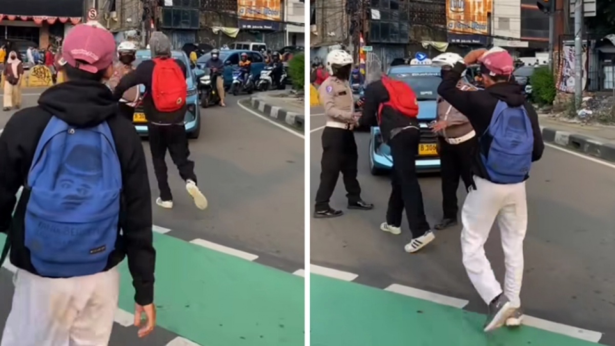 Aksi Pelajar STM Cium Tangan Polisi Sebelum Demo Jadi Omongan