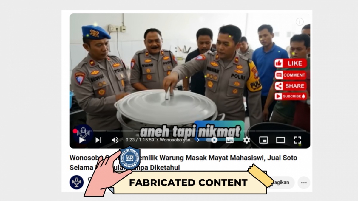 CEK FAKTA: Warung Soto Daging Manusia di Wonosobo, Benarkah?