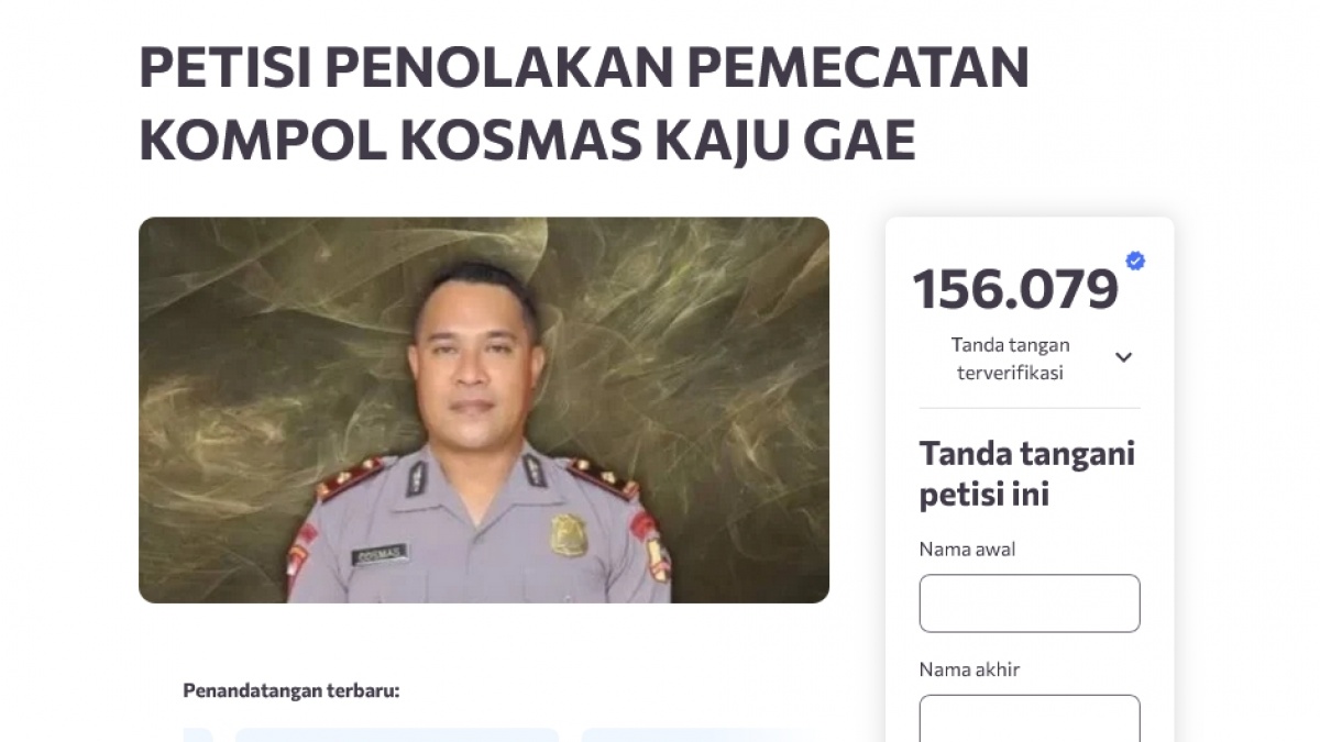 Petisi Penolakan Pemecatan Kompol Kosmas Jadi Sorotan, Begini Tutorial Bikin Petisi Online