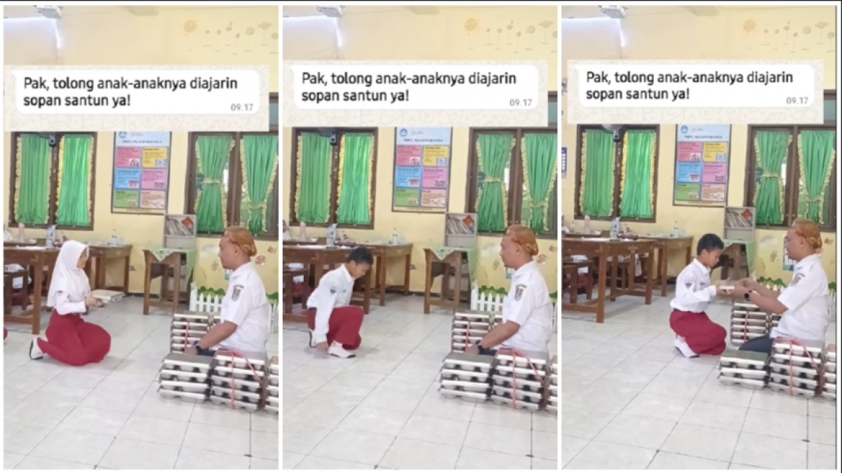 Jawab Keluhan Soal Adab, Guru Minta Siswa Ambil MBG Sambil Berjalan Jongkok