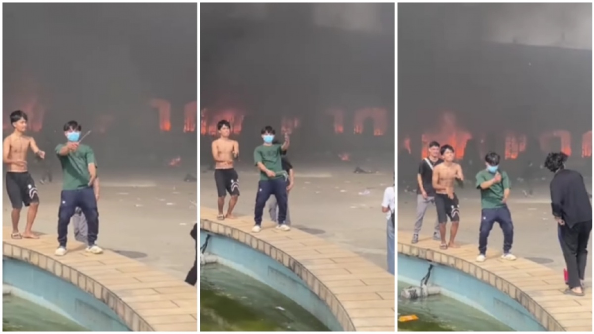 Rayakan Bangunan Terbakar, Pendemo di Nepal Joget Pacu Jalur