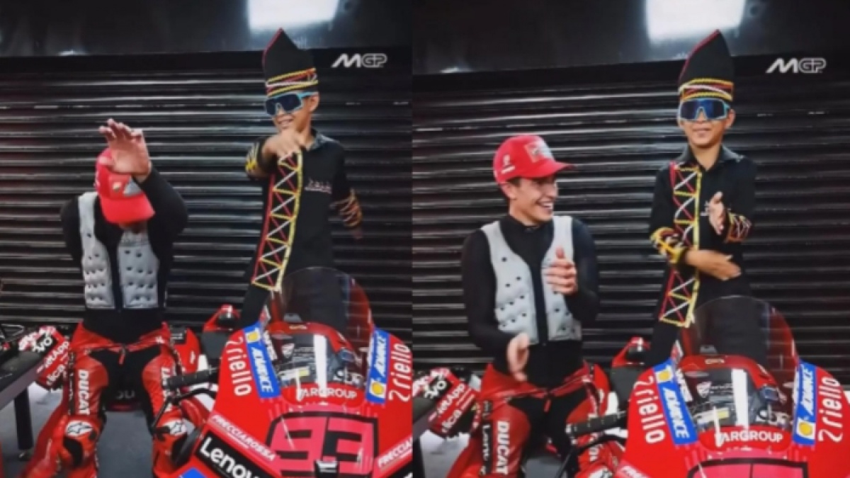 6 Potret Rayyan Pacu Jalur Ketemu Marc Marquez di Mandalika, Dapat Hadiah Istimewa