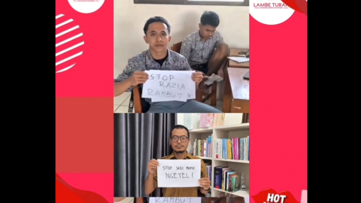 Protes Razia Rambut, Murid dan Guru Saling Balas Pesan Lewat Video