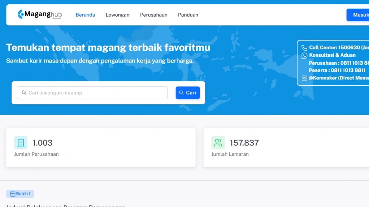 Cara Cek Daftar Perusahaan dan Posisi Magang Nasional 2025 di maganghub.kemnaker.go.id