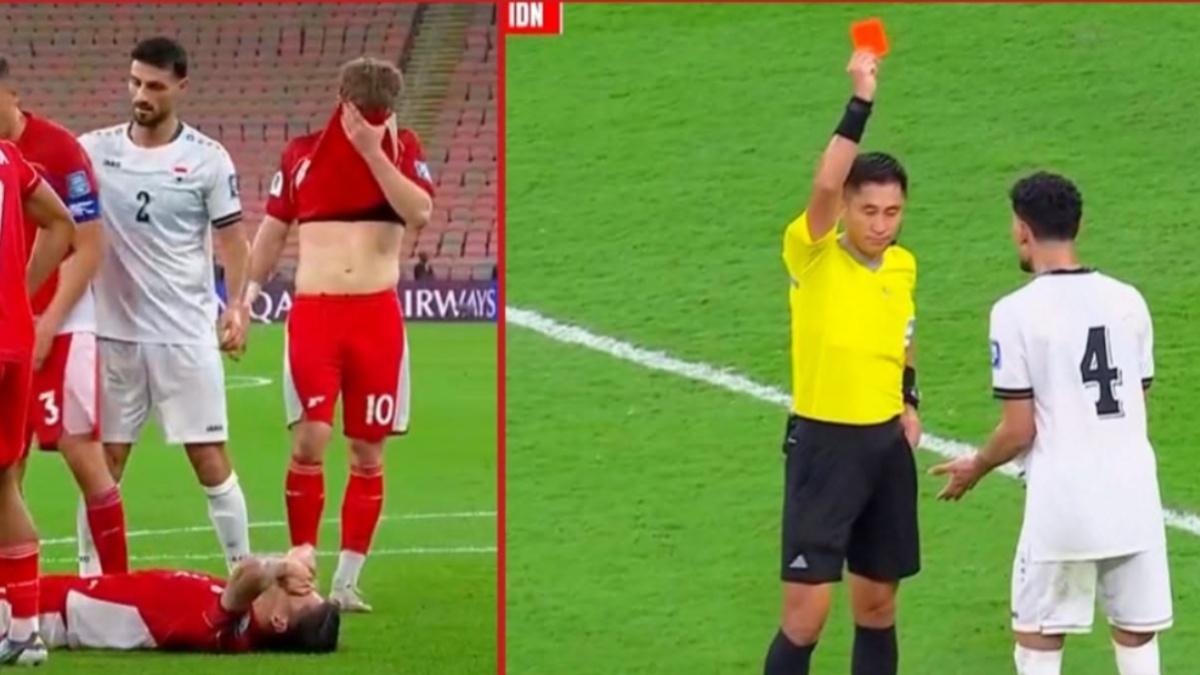 Anehnya Wasit Ma Ning, Kartu Merah Pemain Irak Tapi Tak Beri Penalti Timnas Indonesia