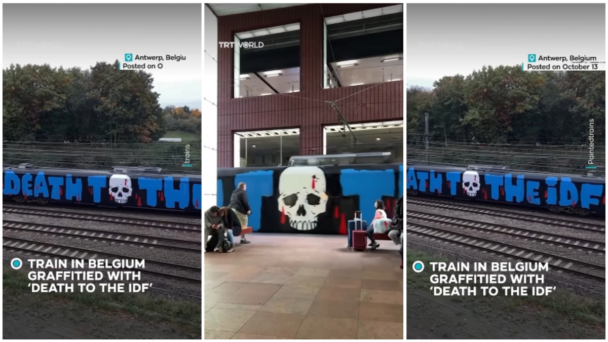 Pesan Keras di Gerbong Kereta, Grafiti Anti IDF Gegerkan Publik