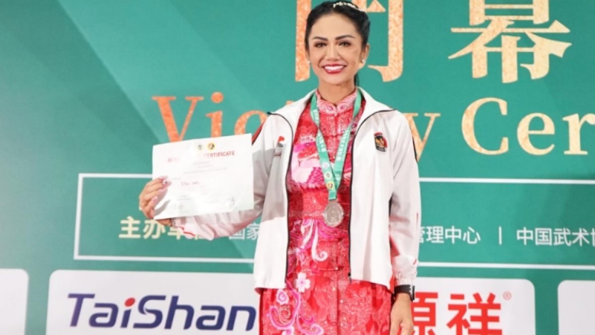 Bikin Bangga! Kris Dayanti Raih Medali Perak di Ajang World Kungfu Championship