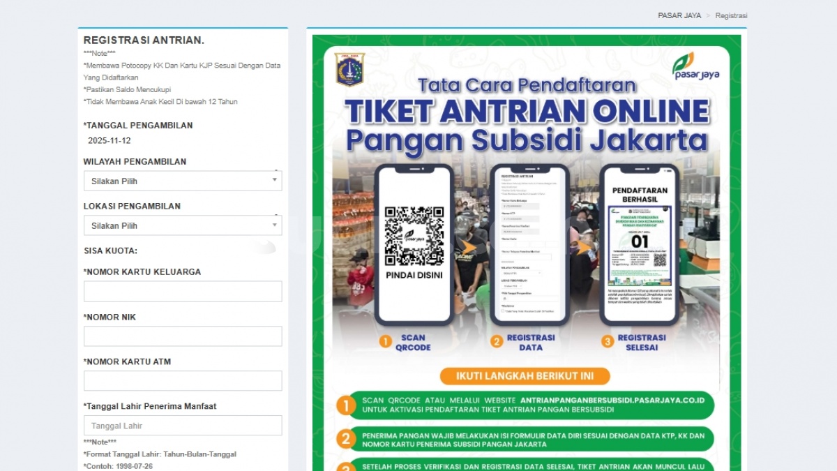 Panduan Lengkap Daftar Antrian Pangan Bersubsidi Pasar Jaya 2025: Syarat dan Caranya