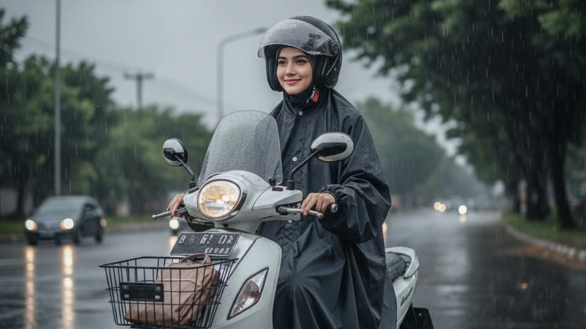 5 Rekomendasi Jas Hujan Anti Bocor, Awet dan Praktis untuk Hijabers