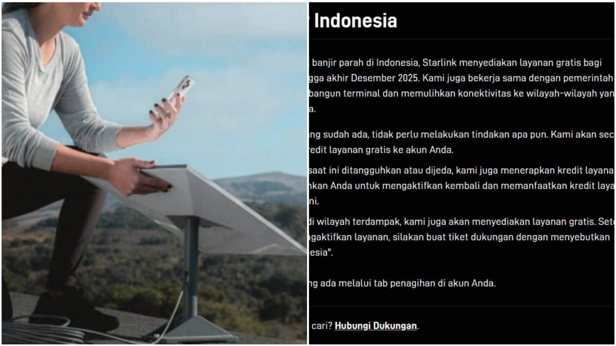 Starlink Bagikan Internet Gratis untuk Korban Banjir di Sumatra, Begini Cara Daftarnya