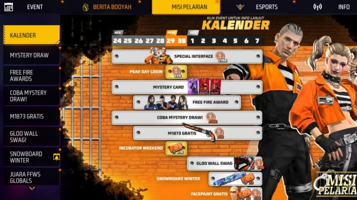39 Kode Redeem FF 4 Desember 2025: Sikat Arrival Animation Natal dan Skin SG2