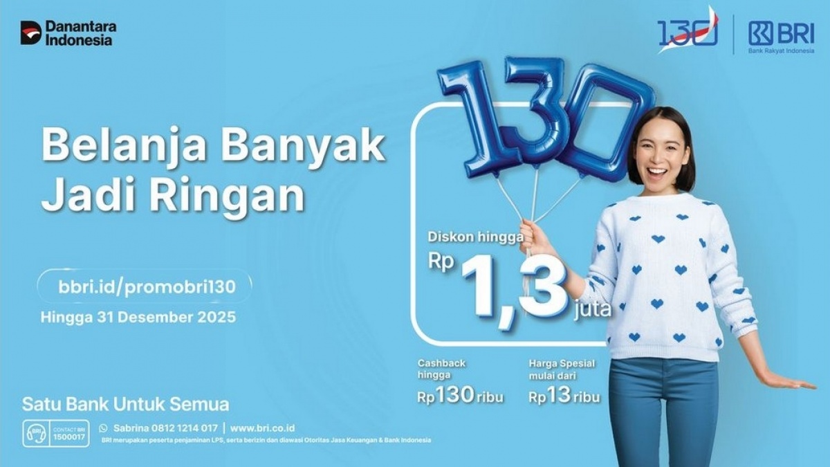 Promo Lengkap HUT BRI ke-130, Ada Diskon KPR, Kopi, Restoran Hingga Tiket Pesawat!