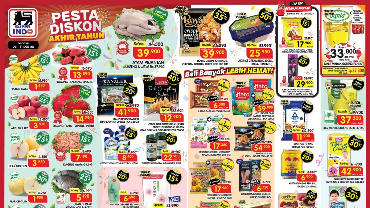 Promo Superindo Hari Ini: 8 Desember 2025 Diskon Akhir Tahun Minyak Goreng Hingga Popok