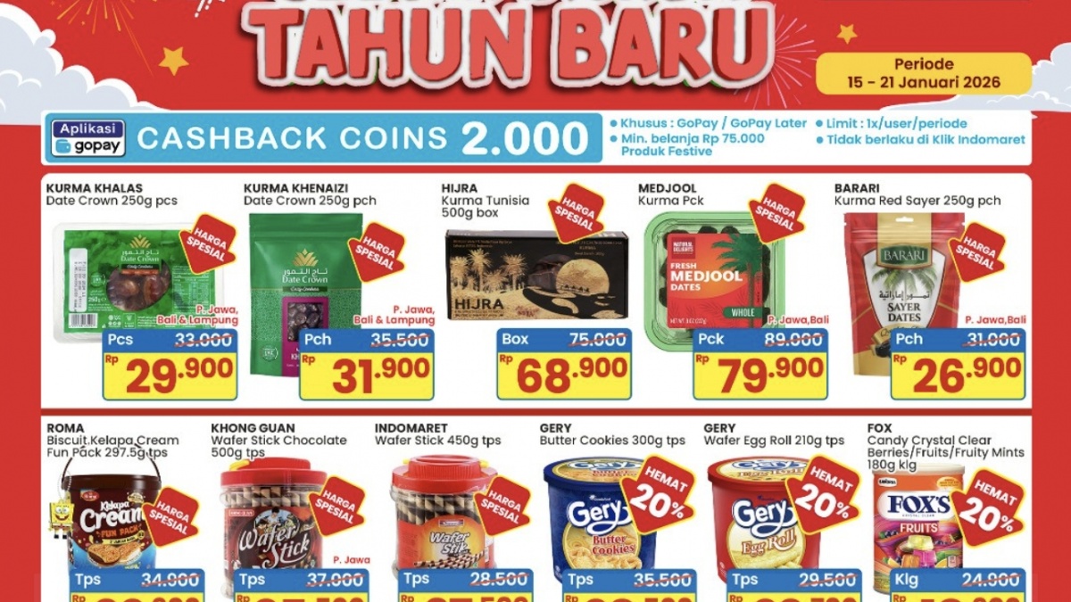 Promo Indomaret Gebyar Diskon Tahun Baru, Semua Murah Hingga 21 Januari 2026