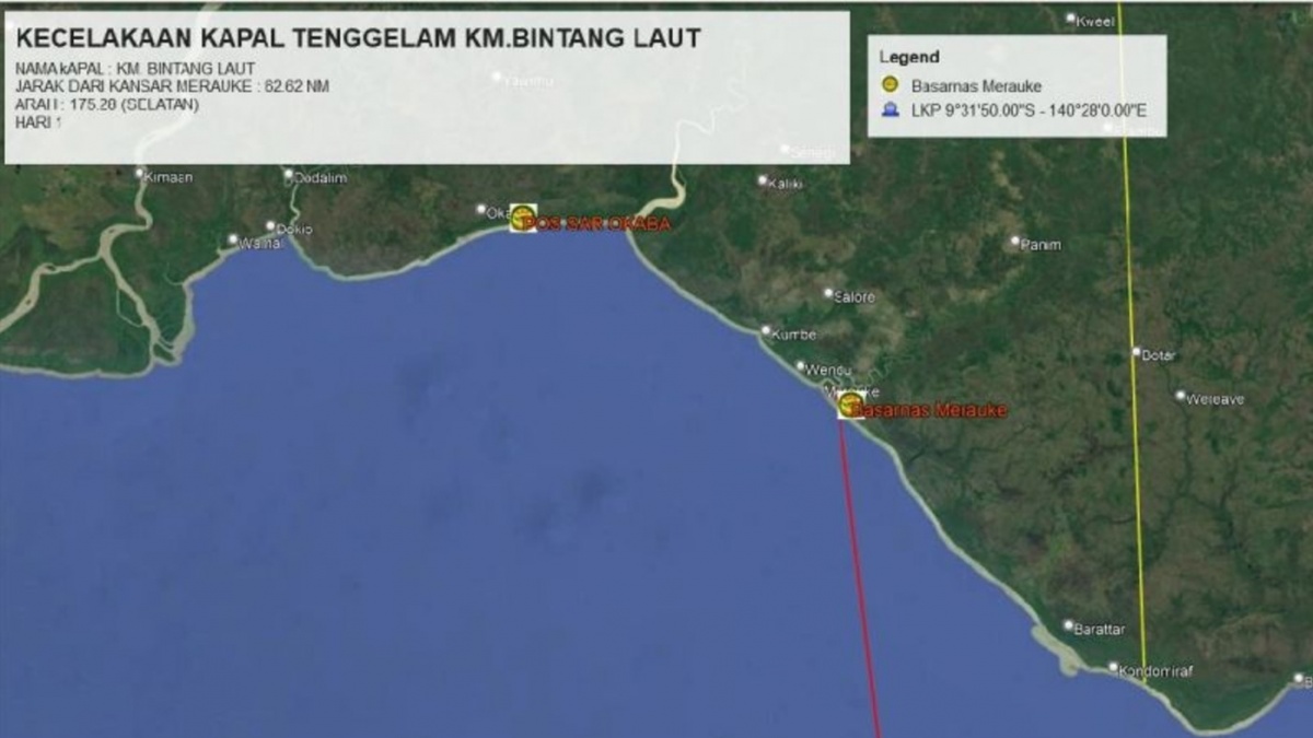 Cuaca Buruk Hambat Evakuasi ABK KM Bintang Laut, Tim SAR Fokus Selamatkan Korban di Perairan Arafura