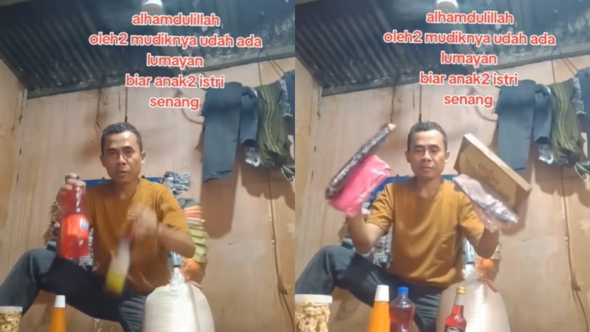Bapak Ini Pamer Oleh-Oleh Buat Dibawa Mudik, Bikin Publik Iba hingga Kumpulkan Bantuan