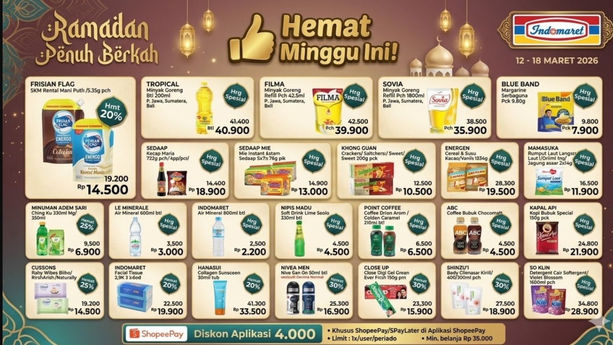 Katalog Promo Indomaret 12-18 Maret: Harga Minyak Goreng Turun, Diskon Bahan Kue Lebaran