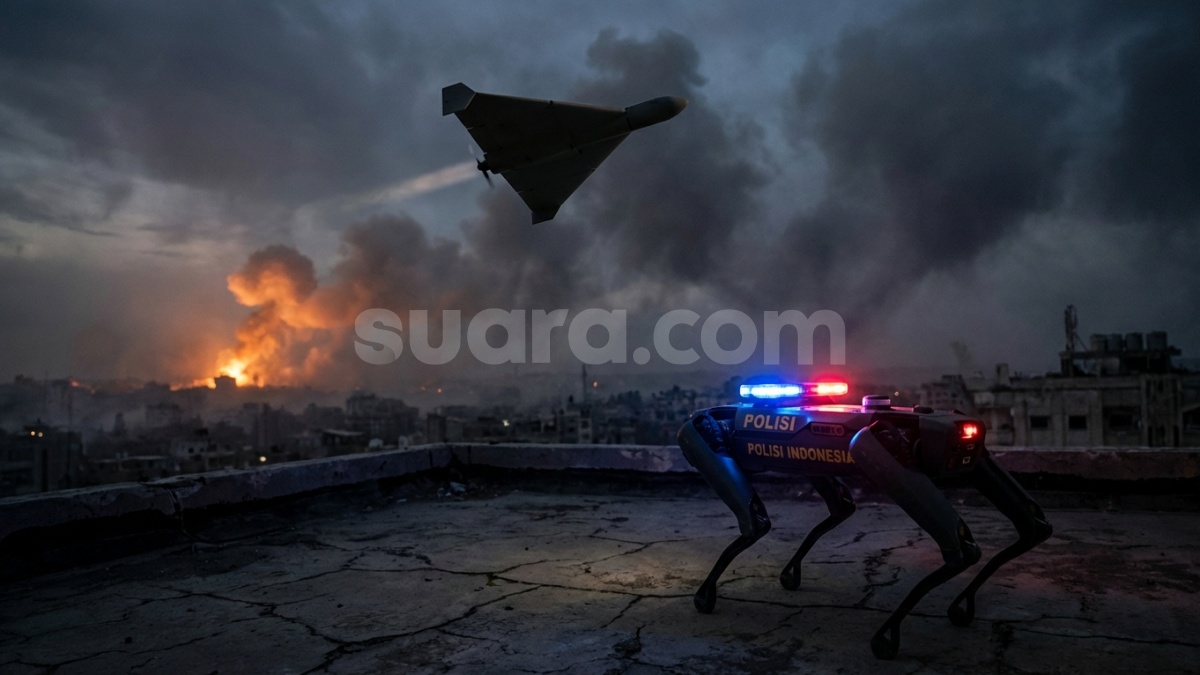 Rp320 Juta vs Rp3 M! Drone Iran Bikin Pusing AS, Robot Anjing Polri Buat Netizen Geleng-geleng
