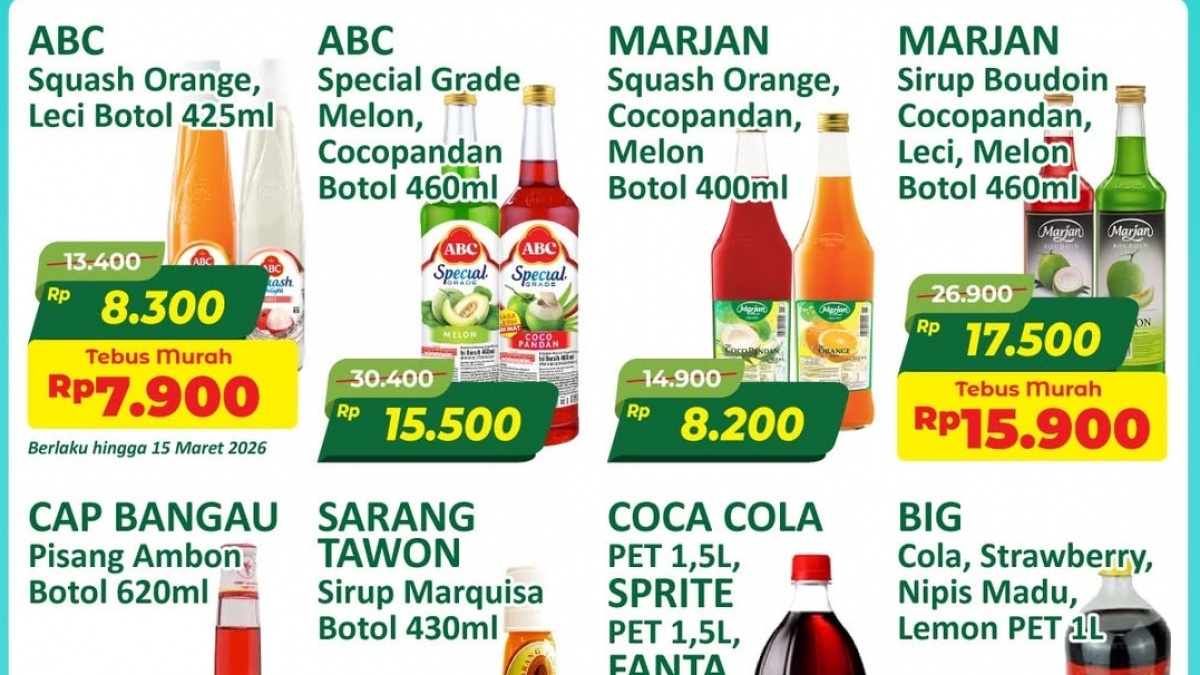 Promo Alfamart 14-18 Maret 2026: Diskon Sirop dan Wafer Mulai Rp8 Ribuan Jelang Lebaran