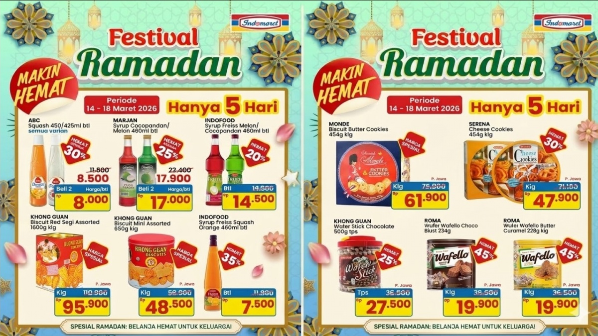 Sisa 3 Hari Promo Gila-gilaan Sirup dan Biskuit Lebaran di Indomaret, Khong Guan Turun Harga Drastis