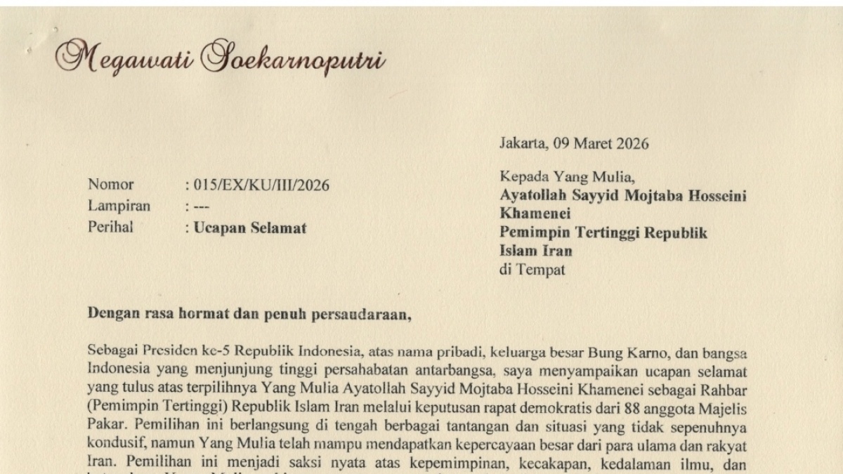 Diplomasi Kilat Megawati: Jadi yang Pertama Ucapkan Selamat ke Pemimpin Baru Iran