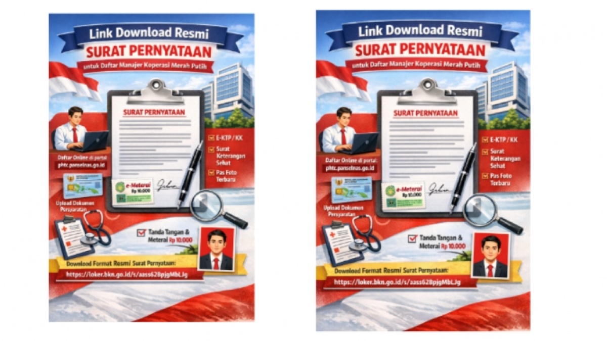 Link Download Surat Pernyataan Format Resmi untuk Daftar Manajer Koperasi Merah Putih