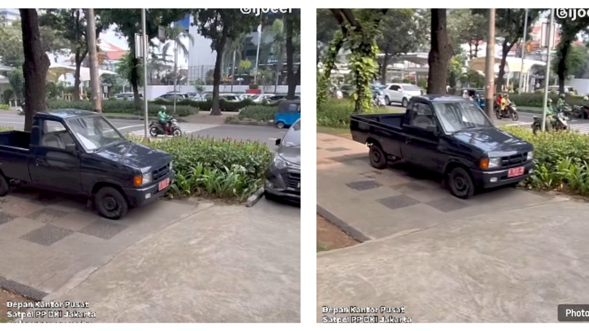 Viral Mobil Dinas Parkir di Trotoar, Satpol PP DKI Minta Maaf dan Jatuhkan Sanksi ke Anggota