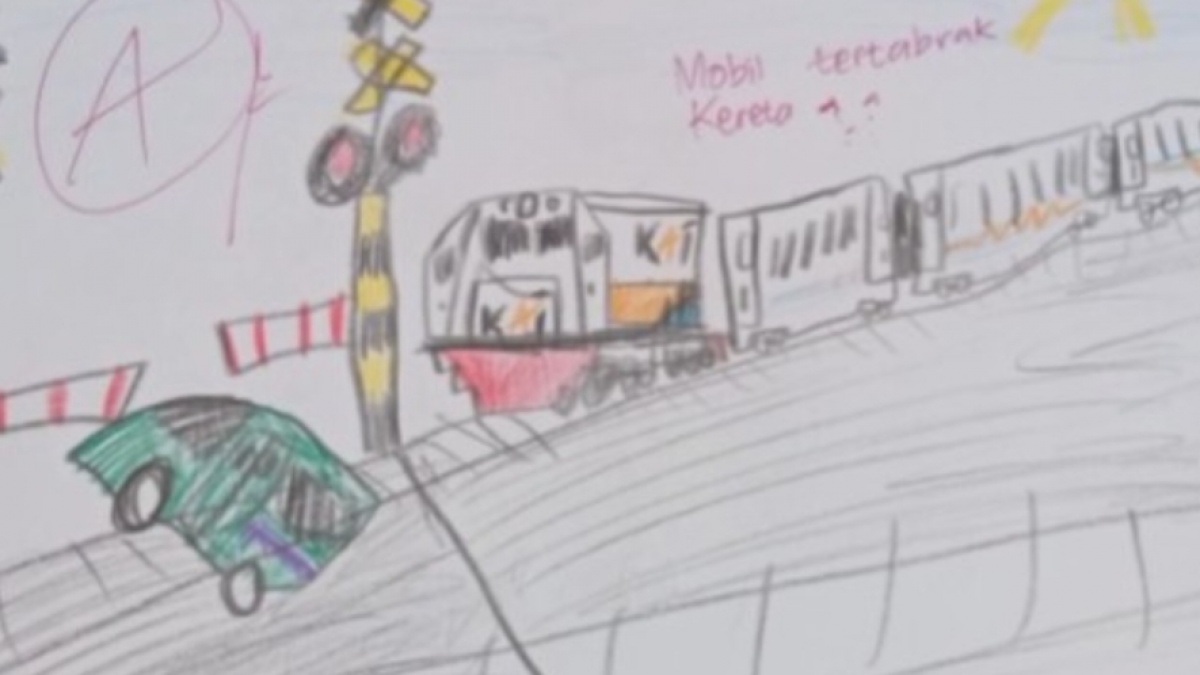 Gambar Karya Anaknya 2 Minggu Lalu Mirip Kecelakaan KRL Bekasi, Seorang Ibu Minta Maaf