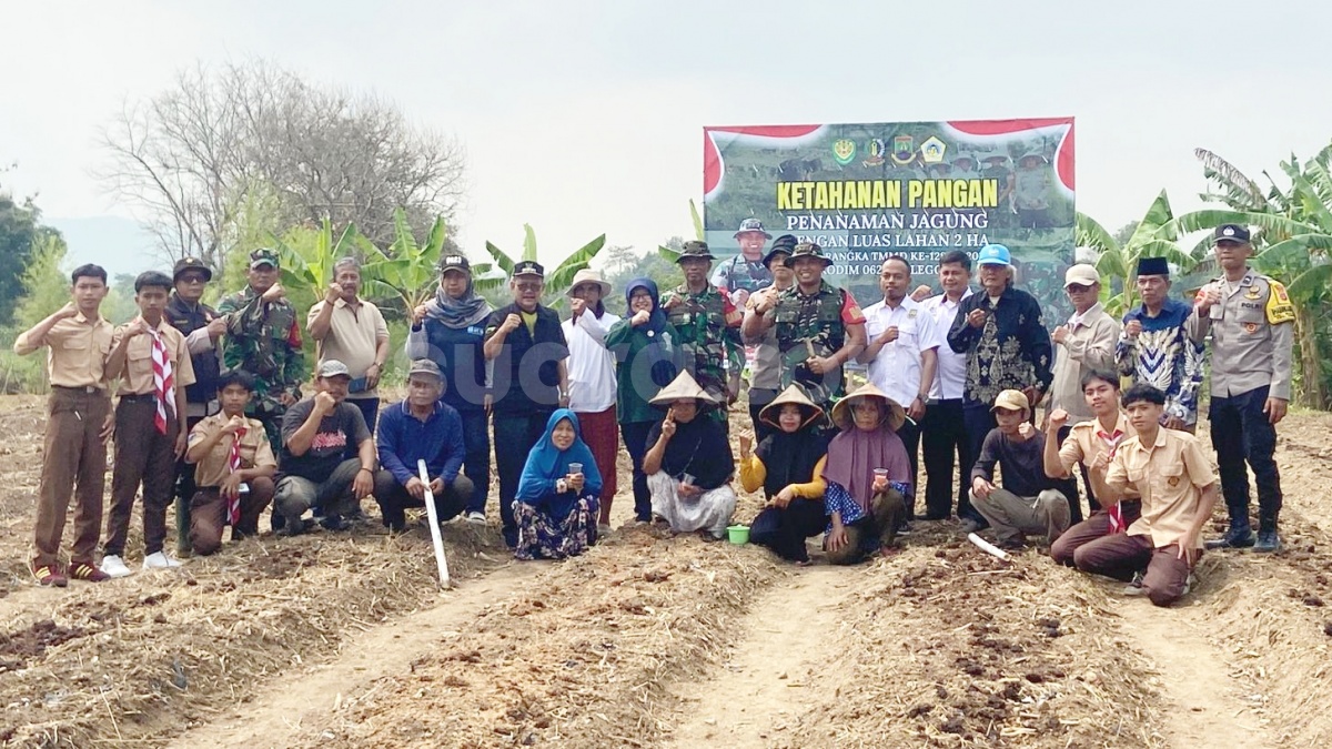 Dukung Asta Cita Prabowo, TNI dan Masyarakat Tanami Jagung Lahan 2 Hektare di Cibeber