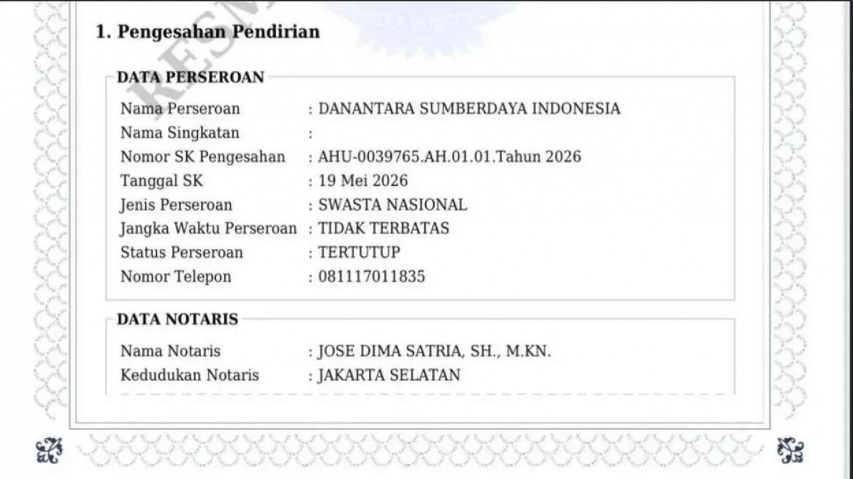 Beredar Salinan Dokumen Danantara Sumberdaya Indonesia Perusahaan Swasta Bukan BUMN