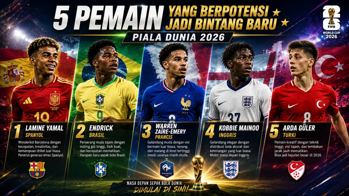 Masuk Akal? Ini 5 Pemain yang Berpotensi Jadi Bintang Baru Piala Dunia 2026