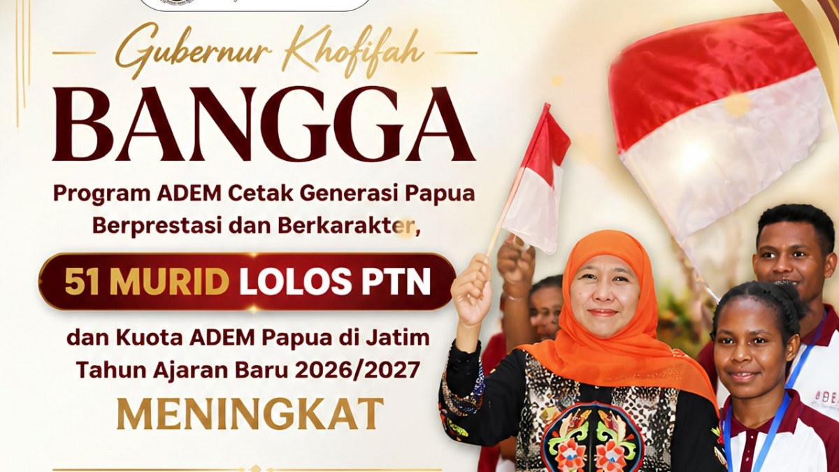 Khofifah Bangga Program ADEM Cetak Generasi Papua Berprestasi, 51 Murid Lolos PTN