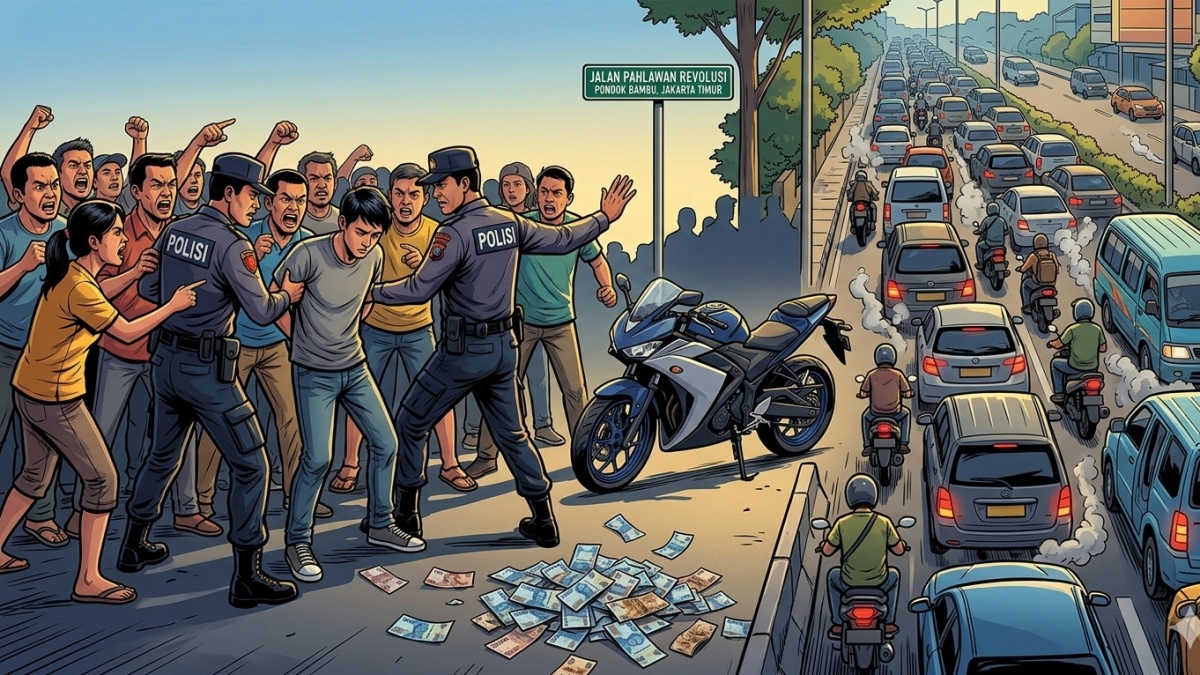 Bak Film Laga! Penipu di Duren Sawit Dikejar-kejar Massa usai COD Motor Pakai Uang Palsu Rp12 Juta