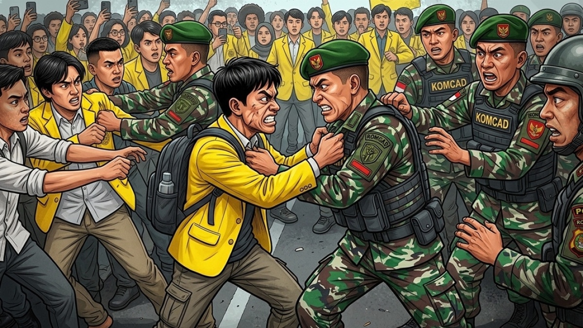 Mengapa Keterlibatan Komcad di Pengamanan Demo Mahasiswa Jadi Alarm Demokrasi?