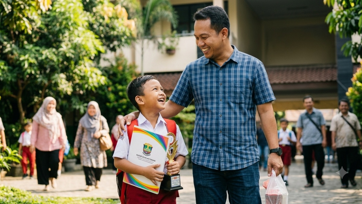 Bukan Sekadar Ambil Rapor, Kehadiran Ayah Ternyata Jadi Bekal Penting Anak Menyambut Sekolah