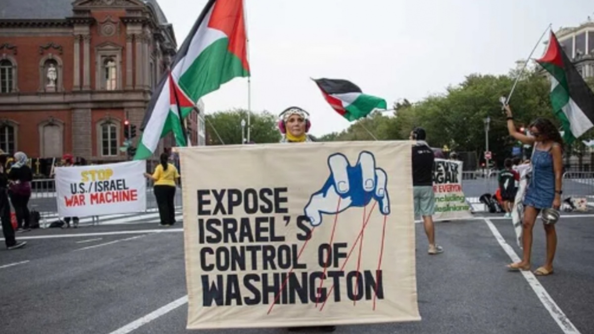 Ratusan Pro Palestina Demo saat Benjamin Netanyahu ke Gedung Putih: Stop Bantuan Amerika ke Israel!