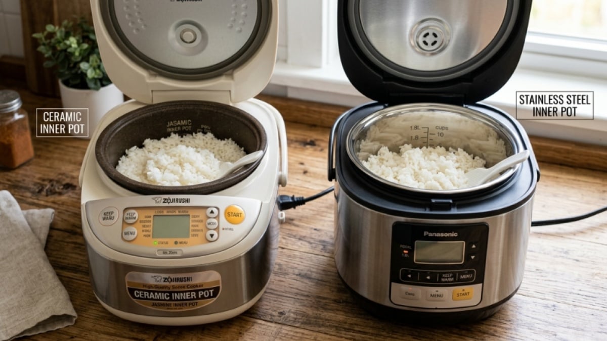4 Perbedaan Rice Cooker Keramik vs Stainless Steel untuk Memasak Nasi, Mana yang Lebih Sehat?