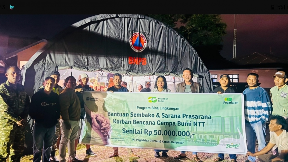 Respons Cepat Gempa NTT, Pegadaian Salurkan Bantuan Tanggap Darurat Melalui Program Pegadaian Peduli
