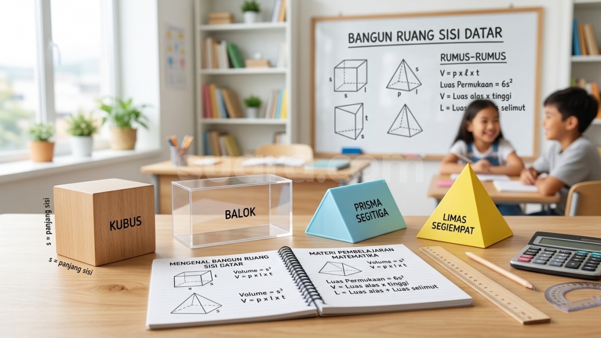 Macam-Macam Bangun Ruang Sisi Datar: Rumus Luas Permukaan dan Volume Lengkap