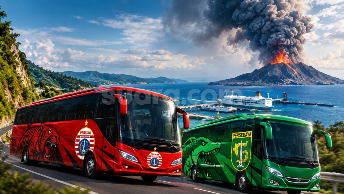Rute Melelahkan Persija dan Persebaya Hindari Abu Vulkanik Anak Krakatau: Tempuh Ratusan Kilometer
