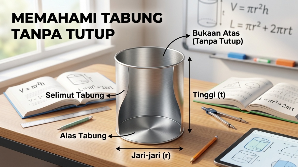 Tutorial Menghitung Volume dan Luas Permukaan Tabung Tanpa Tutup