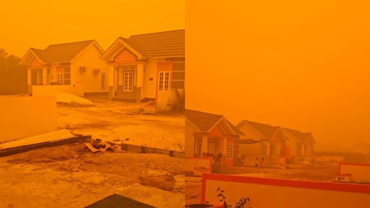 Viral Langit Palangka Raya Memerah Bak Pasca Ledakan Bom Nuklir Akibat Asap Tebal