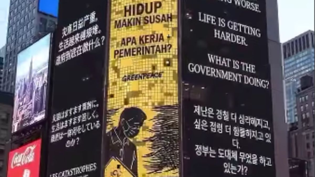 Netizen Mau Patungan Pasang Poster Kebakaran Hutan Viral Greenpeace di Times Square New York