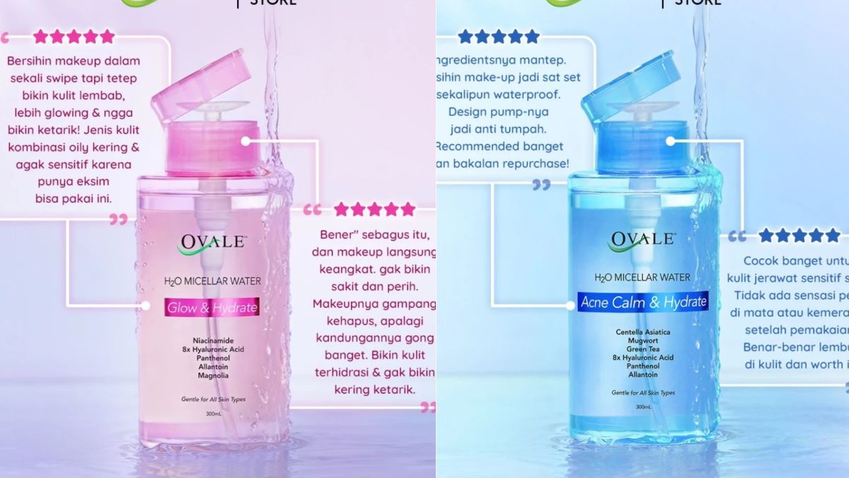 Perbedaan Ovale Micellar Water Biru vs Pink, Mana yang Cocok untuk Kulit Kusam?