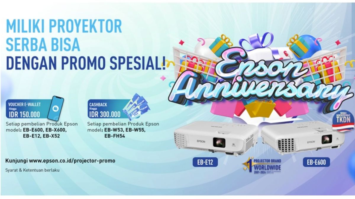 Rayakan Anniversary Epson, Nikmati Promo Spesial Projector Serba Bisa Hingga Cashback Rp300 Ribu