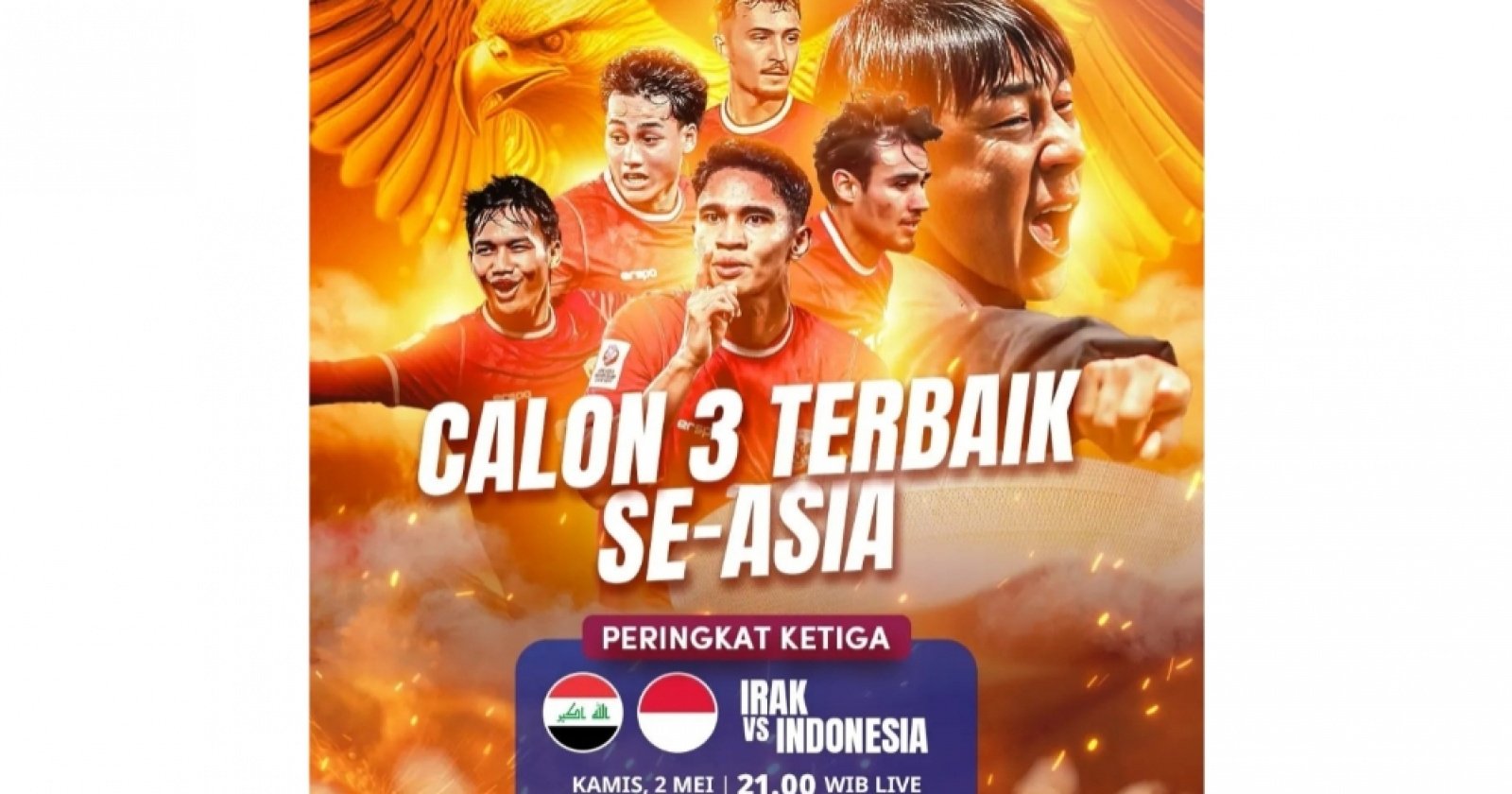 2 Cara Nonton Indonesia vs Irak Piala Asia U-23 di HP, Cek Link Ini Live  Streaming Perebutan Juara 3!