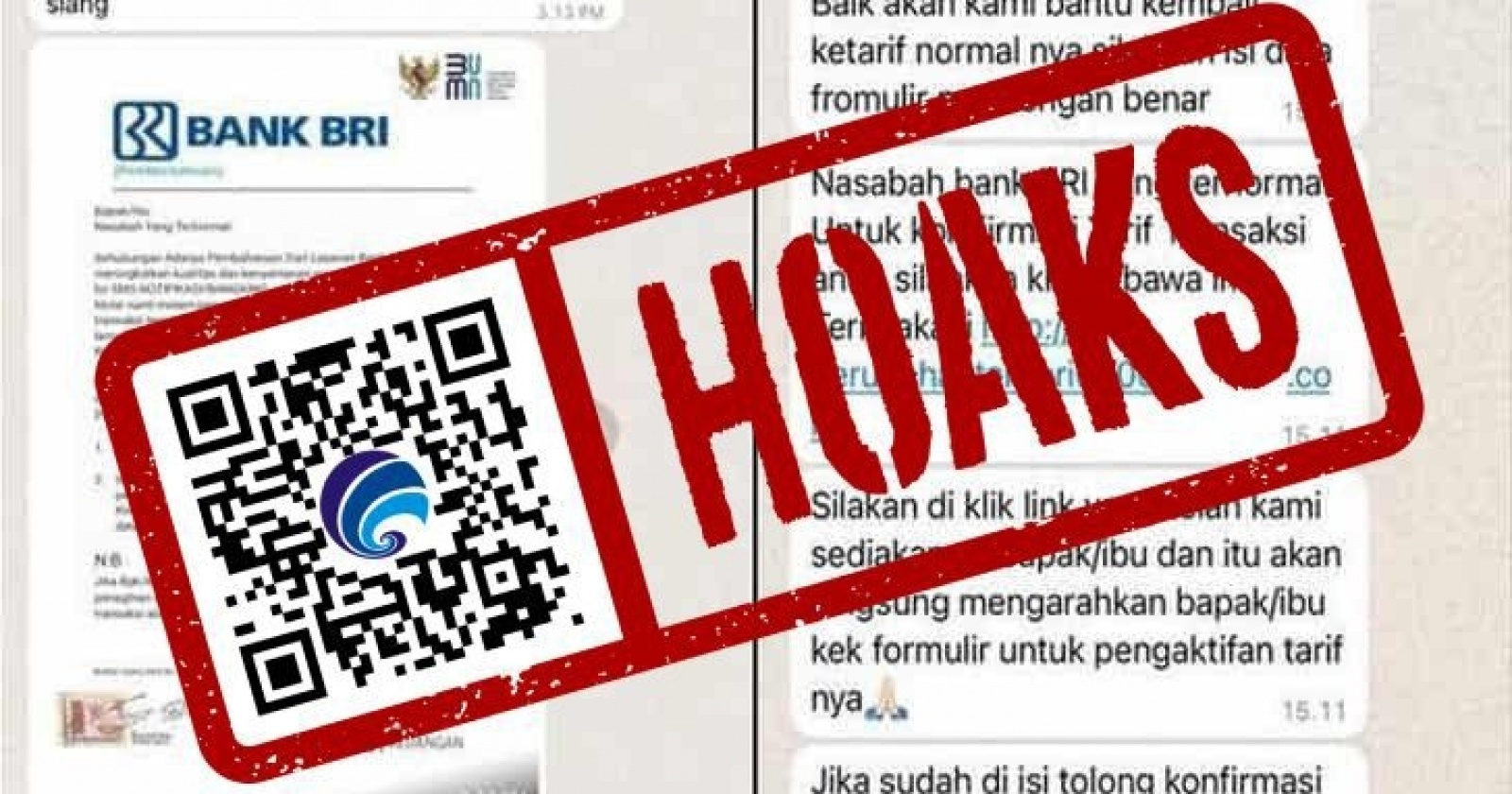 [HOAX] Pengumuman Biaya Transaksi BRI, Jangan Asal Klik Link di WA!